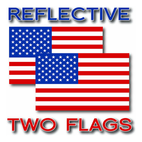 2 Calcomanías Reflectantes De La Bandera Estadounidense De E
