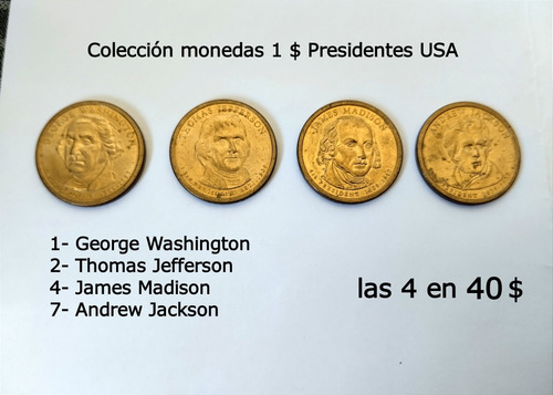 Colección Monedas De 1$ Presidentes Usa 