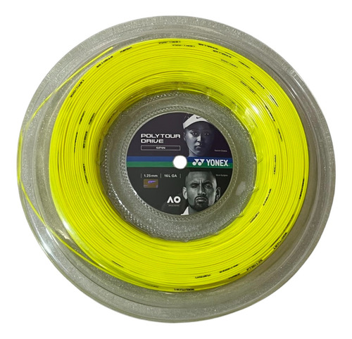 Rollo De Cuerda Yonex Polytour Drive Spin 1.25mm Yellow 200m Color Amarillo Espesor 1.25 Mm