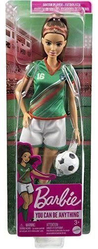 Barbie Muñeca De Fútbol,cola De Caballo Morena Uniforme