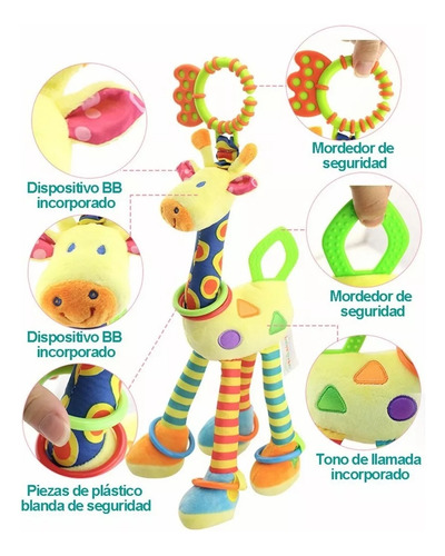 Muñeco De Peluche Con Sonaja De Juguete Para Carriola Y Cuna