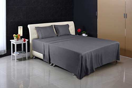 Juego De Sabanas Gris Microfibra Suave Ligera Queen Size