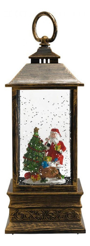 Luminária Decorativa Árvore De Natal Papai Noel 22 Cm Cor Preto