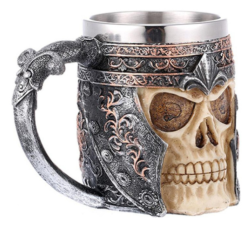 Taza Jarra Calavera Nórdica Medieval Cerveza Café Té Casco