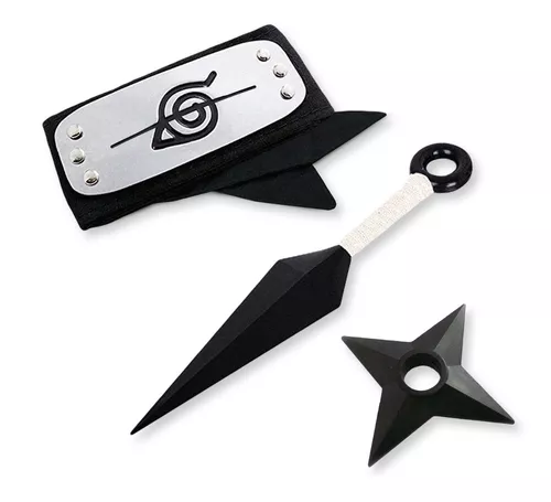 Kit Naruto Bandana Vila Da Folha Faixa Vermelha + Kunai Minato E Acessório  - Cosplay