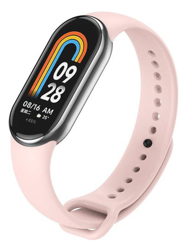 Pulseira De Silicone Conforto Para Xiaomi Mi Band 8 Cor Rosa-claro