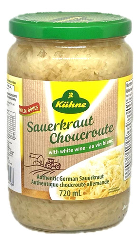 Chucrute Kuhne Sauerkraut 720ml Natural Unidade Vidro