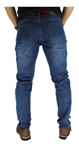 Imagen 5 de 7 de Jeans Hombre Elasticados Slim Azul