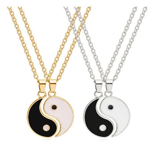 Collar Amor Novios Te Amo Bff Doble Combo 2x1 Yin Yang 