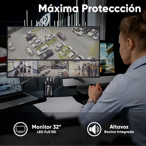 Monitor Hikvision con pantalla de 32" 127V y resolución Full HD