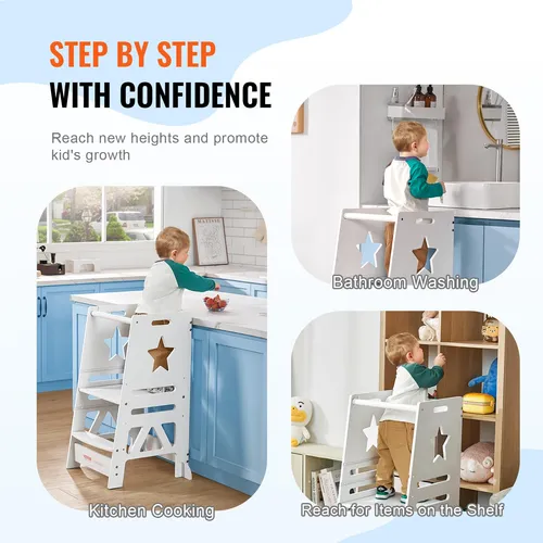 Taburete Tower Step Vevor De 3 Niveles Ajustable En Altura P