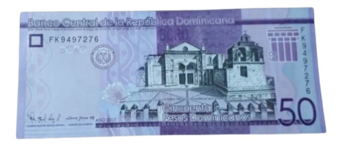 Billete República Dominicana 50 Pesos 2017. Sin Circular 