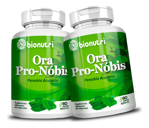 2x Potes Vitamina Planta Ora Pro-nóbis 120 Cápsulas Bionutri
