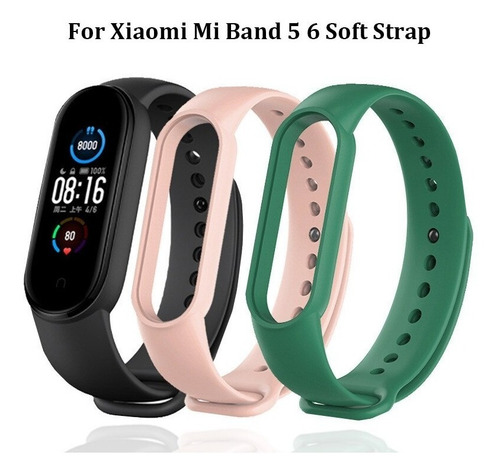 Imagen 2 de 7 de Malla Reemplazo Correa Para Xiaomi Mi Band M5 M6 Silicona