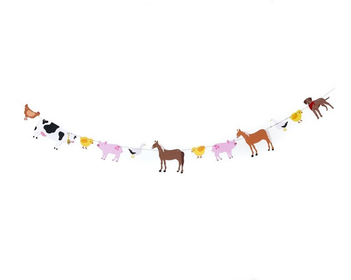 Imagen 1 de 3 de Guirnalda Banderin Animales Granja