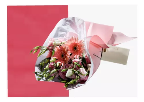 2 bolsas Phnom Penh Flor Papel mate Papel para envolver flores Papel para  envolver flores Ramo de gelatina Papel para envolver regalos a prueba de  agua 58x58cm, Color: Rosa