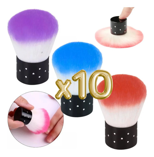10 Brocha Maquillaje Profesional Bledo Retiro Polvo / Rubor Surtido