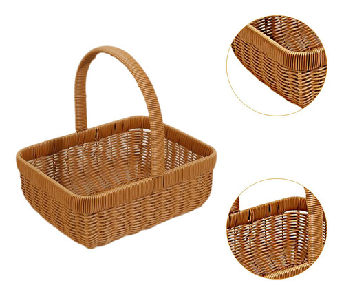 Cesta De Picnic De Ratán Sintético, Cesta Para Recoger , S