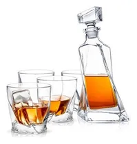 Comprar Joyjolt Atlas Juego De Decantador De Whisky De Cristal De 5 Piezas, Juego De Barra De Cristal 100 % De Cristal, Juego De Decantador De Cristal Viene Con Un Decantador Escocés De 22 Onzas Y Un Juego De