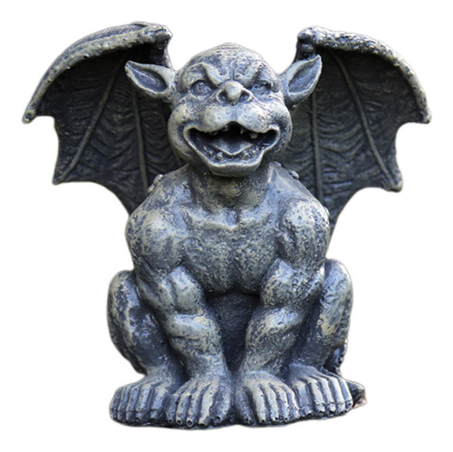 Jardín Gargoyle Gremlin Adorno Gótico 12x12x17cm  Gris