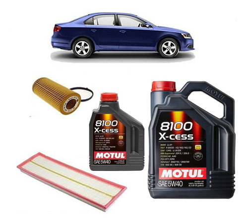 Kit 2 Filtros Originales Vw Vento 2.5 Motul 8100 Xcess 7lts