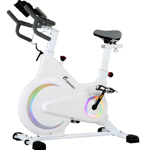 Bicicleta Spinning Magnetica Fija Indoor Entrenamiento Prof Color Blanco