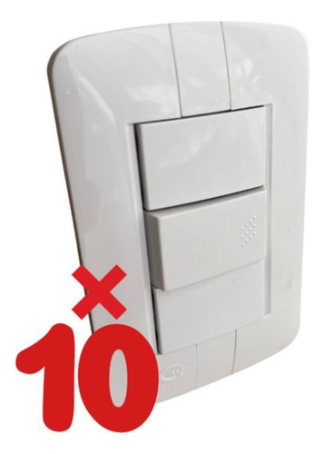 Pack X10 Interruptor / Tecla Combibado Bl Ciocca Erm Blanco