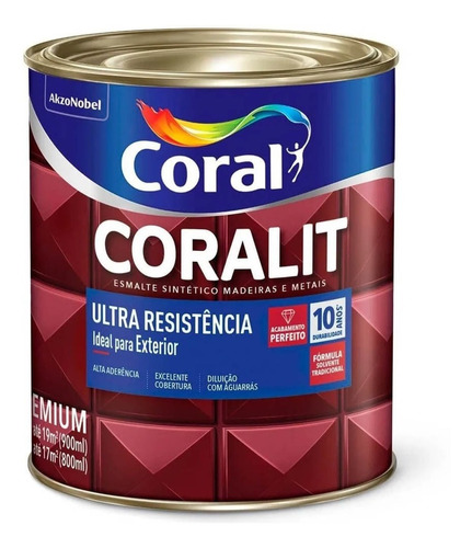 Tinta Coralit Esmalte Brilho - 900ml - Coral Escolha A Cor