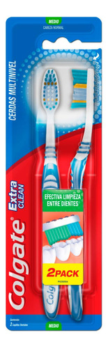 Cepillo de dientes Colgate Extra Clean medio pack x 2 unidades