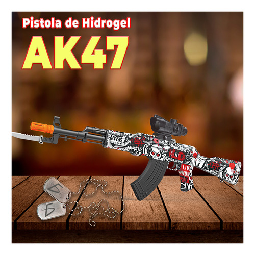 Pistola De Hidrogel Ak47 Doble Función Con Mira Recargable