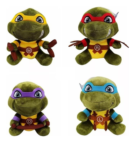 Muñeca De Tortugas Ninja Mutantes Adolescentes Sentadas,20cm