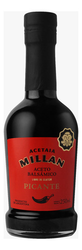 Aceto Balsámico Millan 250ml Espeso Cremoso Picante Sin Tacc
