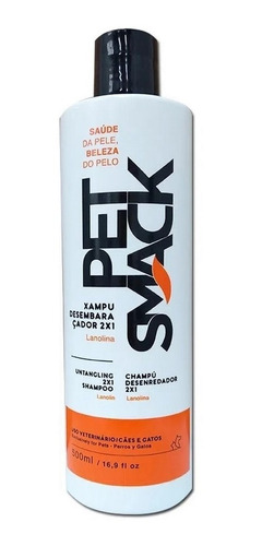 Pet Smack Shampoo Para Cães E Gatos 2x1 Desembaraçador 500ml