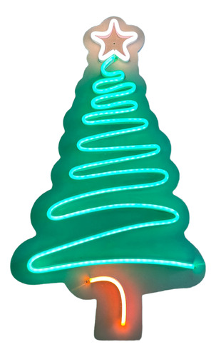 Arbol Navideño Zig Zag Led Neon Flex - 50cm Verde