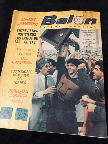 Revista Balón - Pumas Campeón 90-91 - #1422