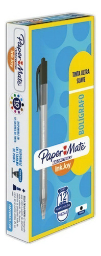 Bolígrafo Retráctil Inkjoy Paper Mate Punta M 1mm Negro X12