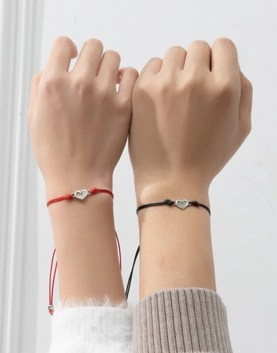 Pack Dos Pulseras Para Compartir Amistad Parejas Amor Corazón Luminoso 8 Cm 45.72 Cm