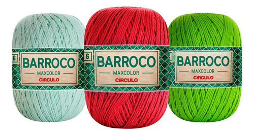 Kit Barroco Maxcolor 3un 6 Fios 400gr Círculo Crochê Tricô Cor -cor Aleatória