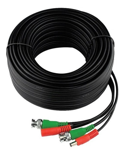 Cable Coaxial Armado Con Conector Bnc Y Alimentación 30mts 