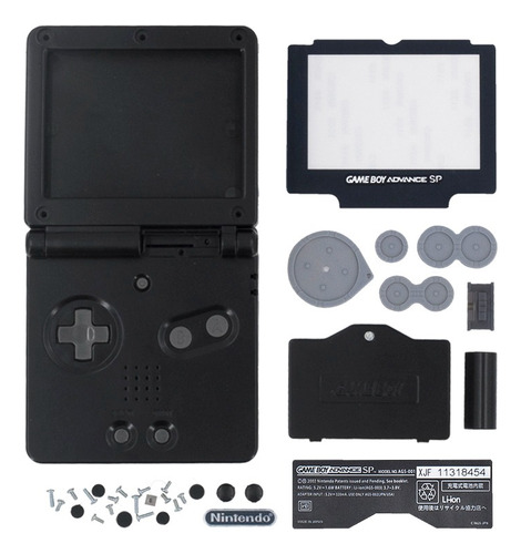 Carcasa Para Game Boy Advance (gba) Sp Negro (sólido)
