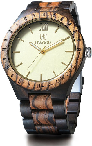 Reloj Hombre Uwood 4331820189 Cuarzo Pulso Negro Just Watche