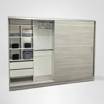Comprar Placard Puertas Corredizas 240 X 56 X 180 Todo Jacarandá 8240 Cubos Melamina Aluminio Diseños Modernos