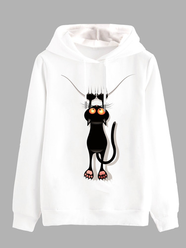 Buso Buzo Saco Hoodie Retrolive Gato Rasguña