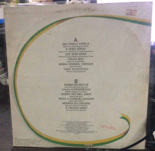Vinil (lp) Valeu A Experiência Exporta Samba (Usado)