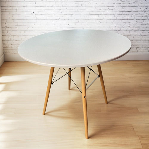 Mesa Eames Redonda De Madera Estilo Minimalista Moderno 80cm