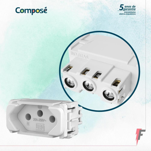 Imagem 3 de 5 de Kit 10 Modulos Tomada 20a Weg Compose