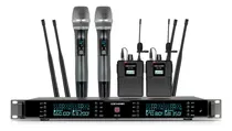 Comprar Microfonos Inalambrico Gc Gc04q 4 Canales Uhf Mano Y Solapa