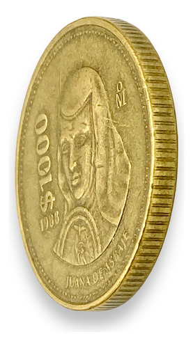 Moneda Antigua De 1,000 Pesos De México Juana De Asbaje 1988 (Usado)