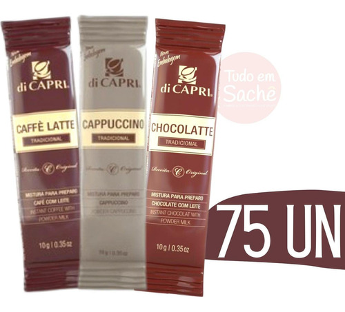 Kit Sachê Davinci Chocolate + Cappuccino + Café C/ Leite 75u