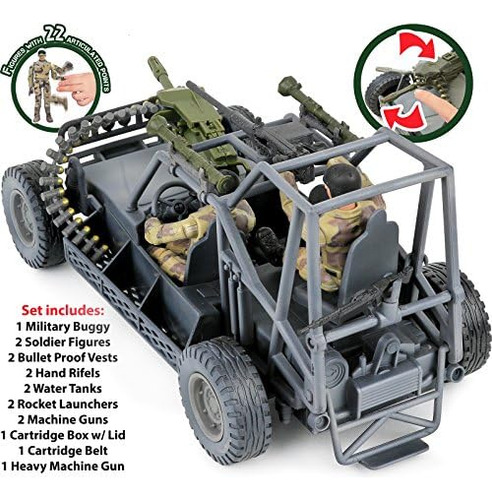 Click N Play Buggy De Vehículo Militar De La Patrulla Del De